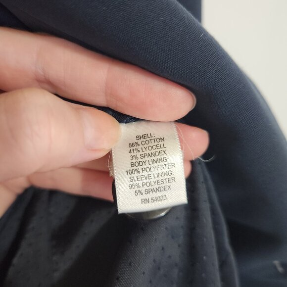 Banana Republic Single Breast Cotton-Blend Navy Suit Blazer 2P - Picture 4 of 14